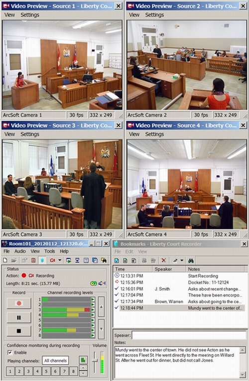 Liberty Court Recorder with Four video streams.