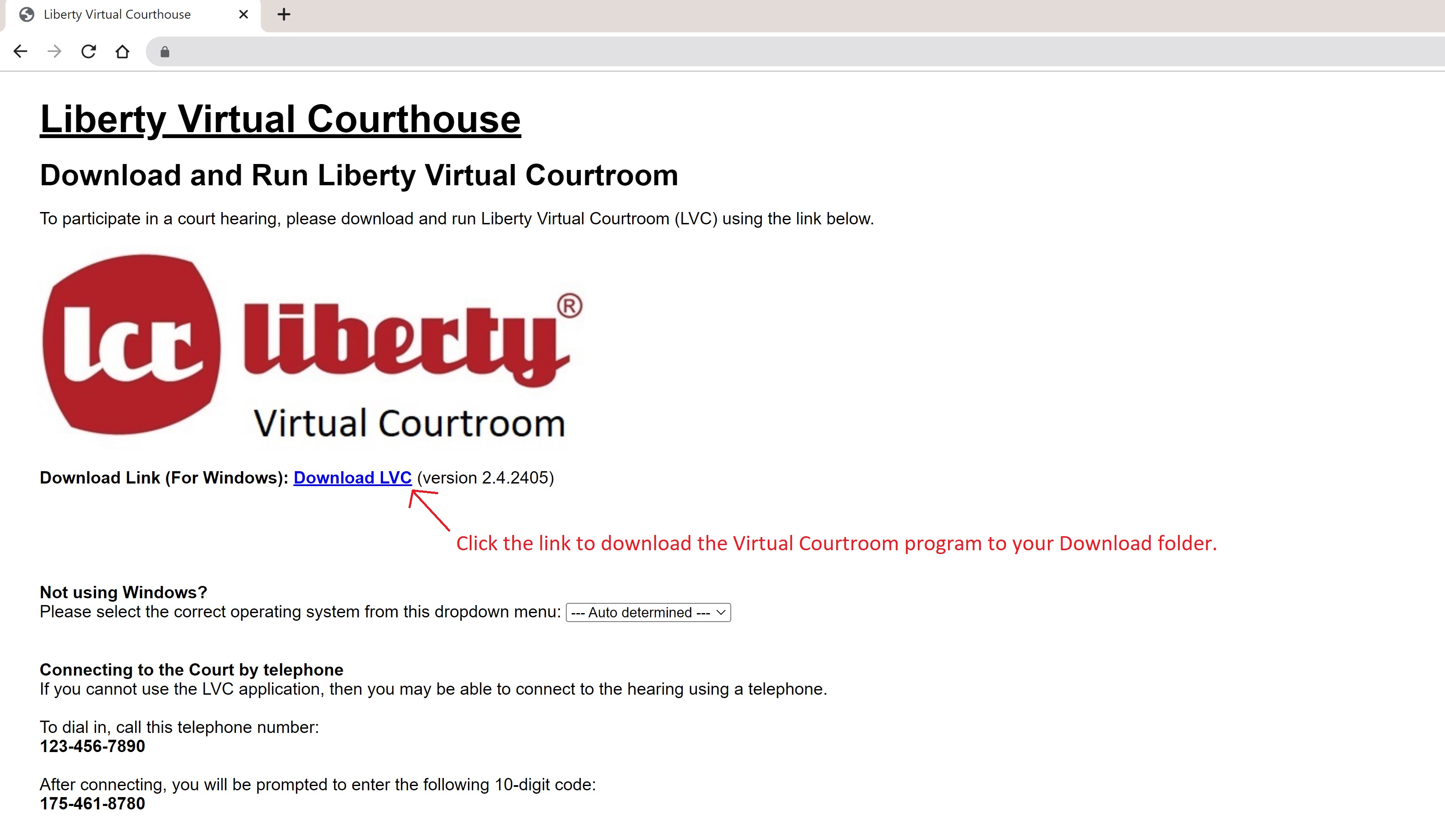 Virtual Courtroom Download Page