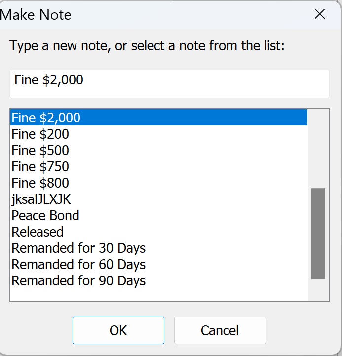 Set Note associated with a participant