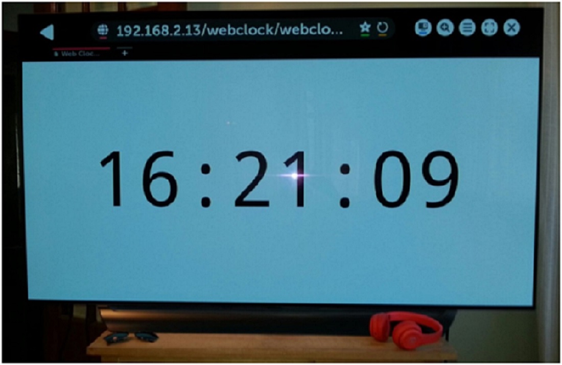 Liberty Webclock on large monitor