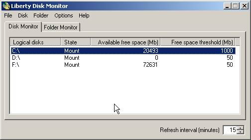 Liberty Disk Manager monitors for out-of-date files and free space on PC drives.