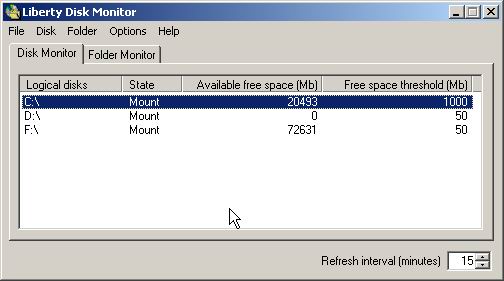 Liberty Disk Manager monitors for out-of-date files and free space on PC drives.